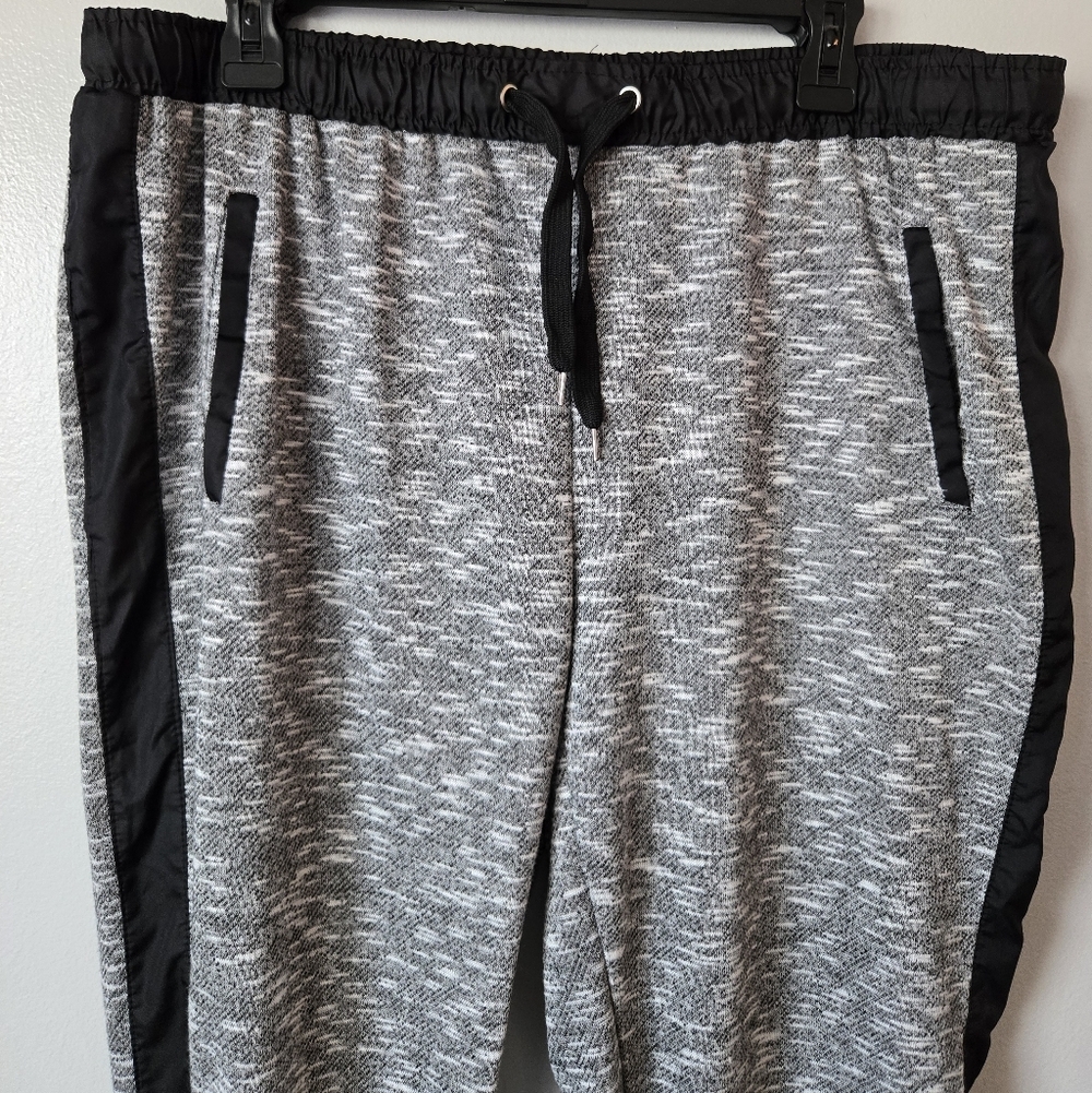 (3/$25) BONGO Gray Marl Joggers | Side Stripe Zipper Ankle Athleisure Size XL - Picture 3 of 7